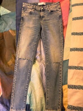 IRO Jeans Light Blue Skinny Ripped Knee Jeans
